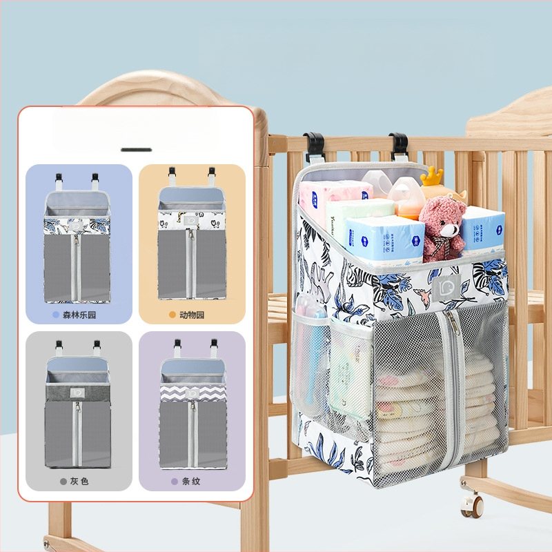 Pakabamas krepšys vaikų kambariui — poliesteris, sieninis laikiklis, daugiafunkcinis organizatorius su karikatūriniu 3D stiliumi