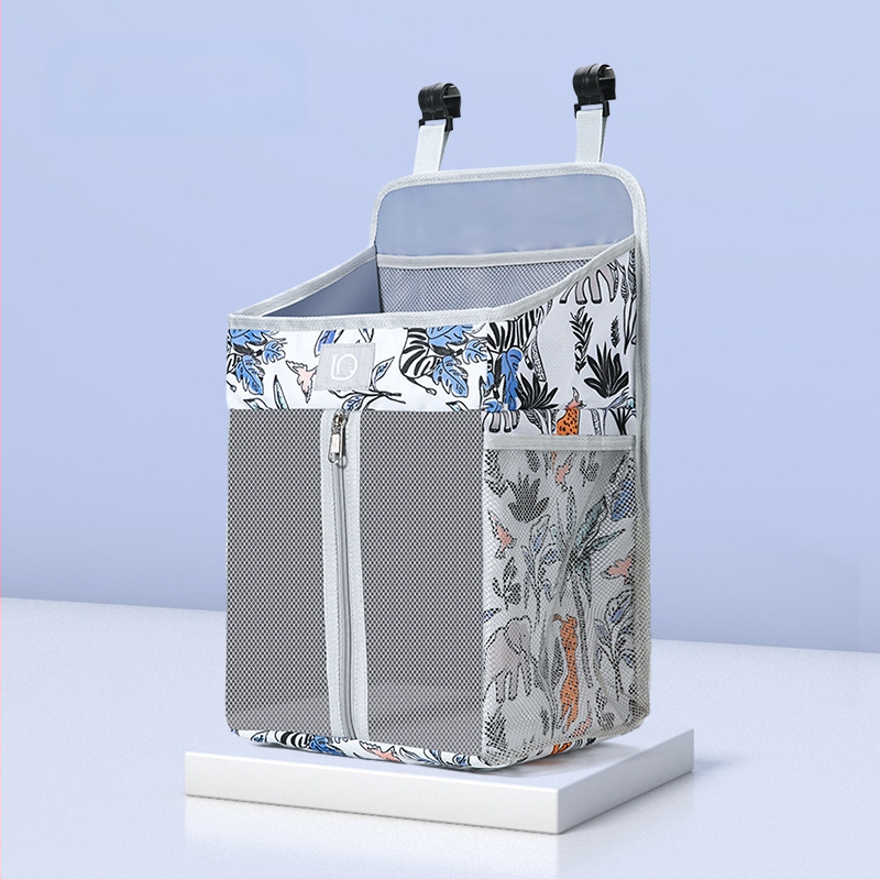 Pakabamas krepšys vaikų kambariui — poliesteris, sieninis laikiklis, daugiafunkcinis organizatorius su karikatūriniu 3D stiliumi