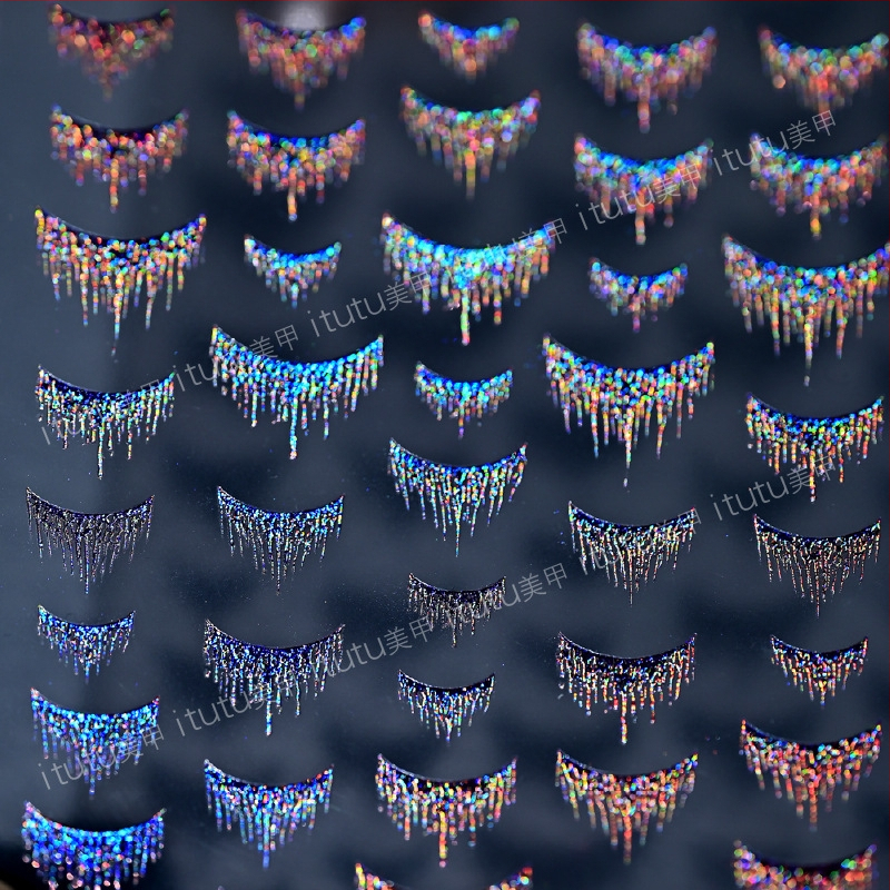 Itutu naljepnice za nokte, pozlaćeno, blještav stil, uzorak 791302893