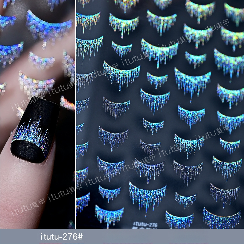 Itutu naljepnice za nokte, pozlaćeno, blještav stil, uzorak 791302893