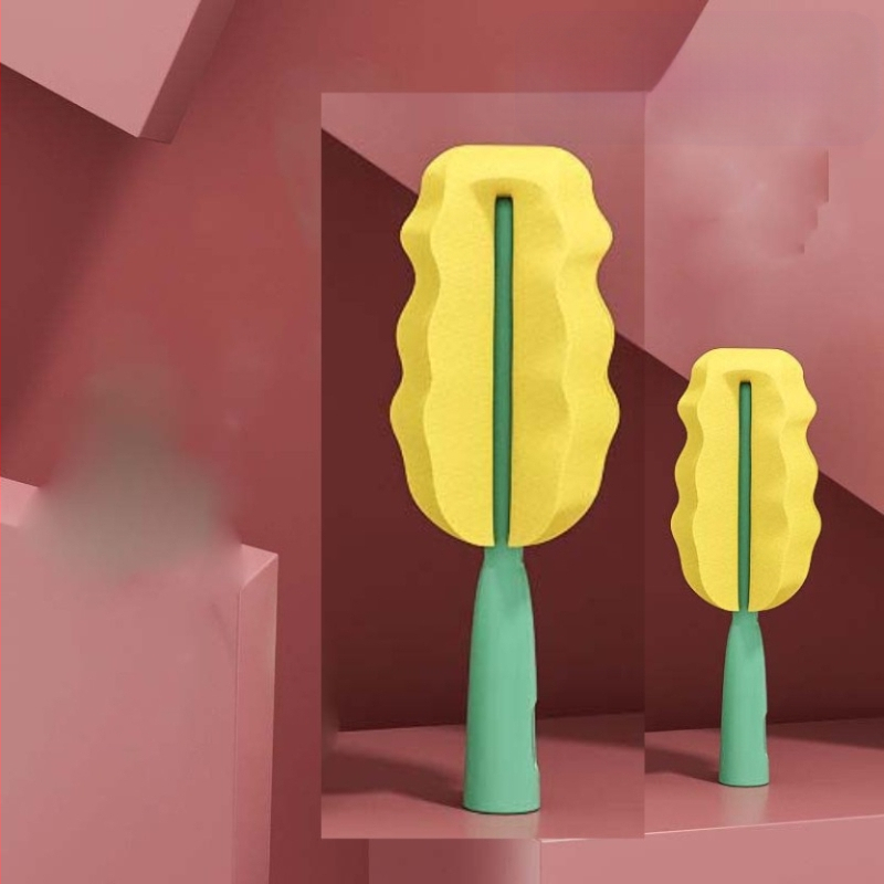 Kūdikio butelių šepetėlių rinkinys — trijų dalių, silikoninis spenelių šepetėlis, nešiojamas, 360° valymas