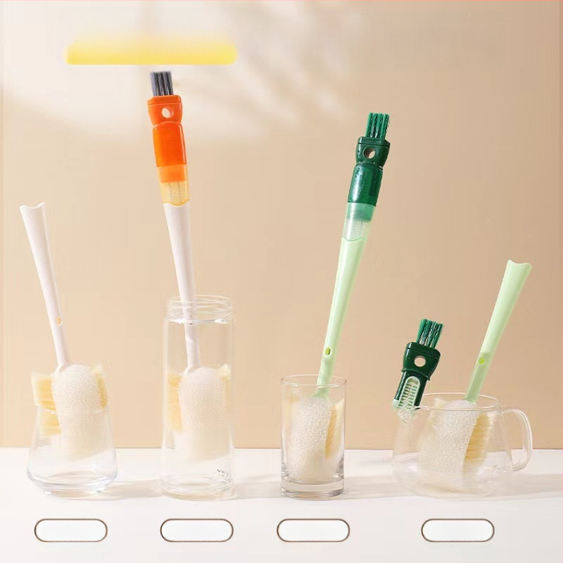 Garā roktura krūžu tīrīšanas birste, 5-1 daudzfunkcionāla sūkļveida tīrīšana krūzēm un pudelēm