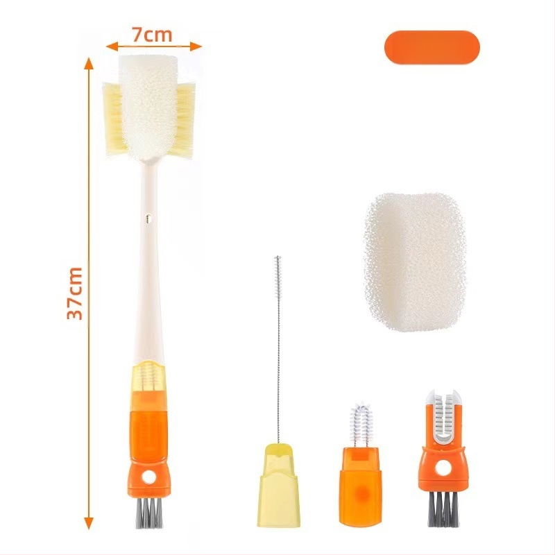 Garā roktura krūžu tīrīšanas birste, 5-1 daudzfunkcionāla sūkļveida tīrīšana krūzēm un pudelēm