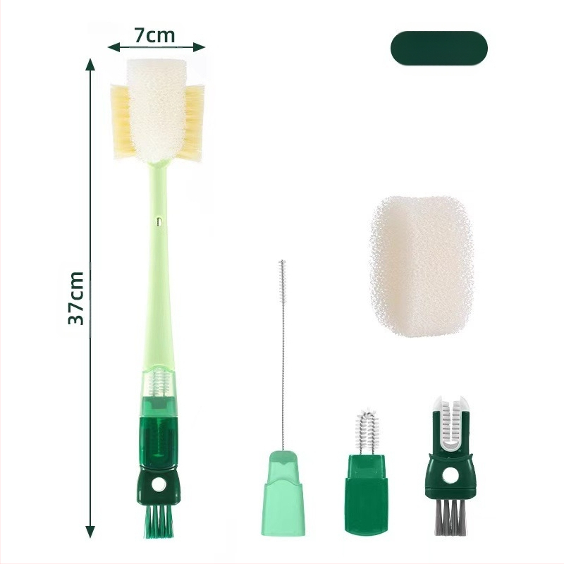 Garā roktura krūžu tīrīšanas birste, 5-1 daudzfunkcionāla sūkļveida tīrīšana krūzēm un pudelēm