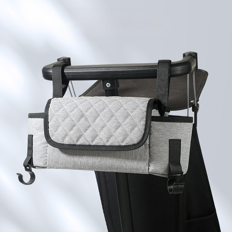 Babakocsi tároló táska szervező – Oxford anyag, poliészter bélés, lélegző és vízálló, ultrakönnyű, ívelt vállpánt