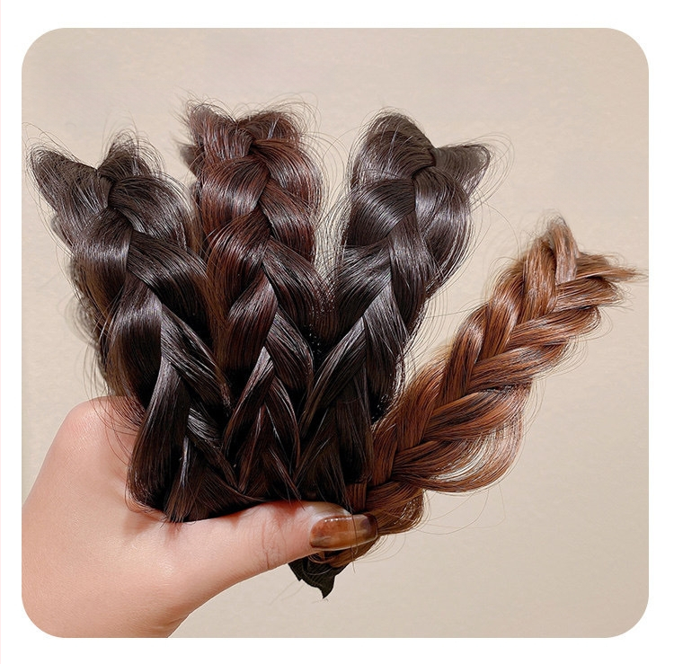 Plaukų juostelė su žuvies kaulo pynimu – rankų darbo plastikinis plaukų aksesuaras moterims, etninis retro stilius, pavasaris 2023