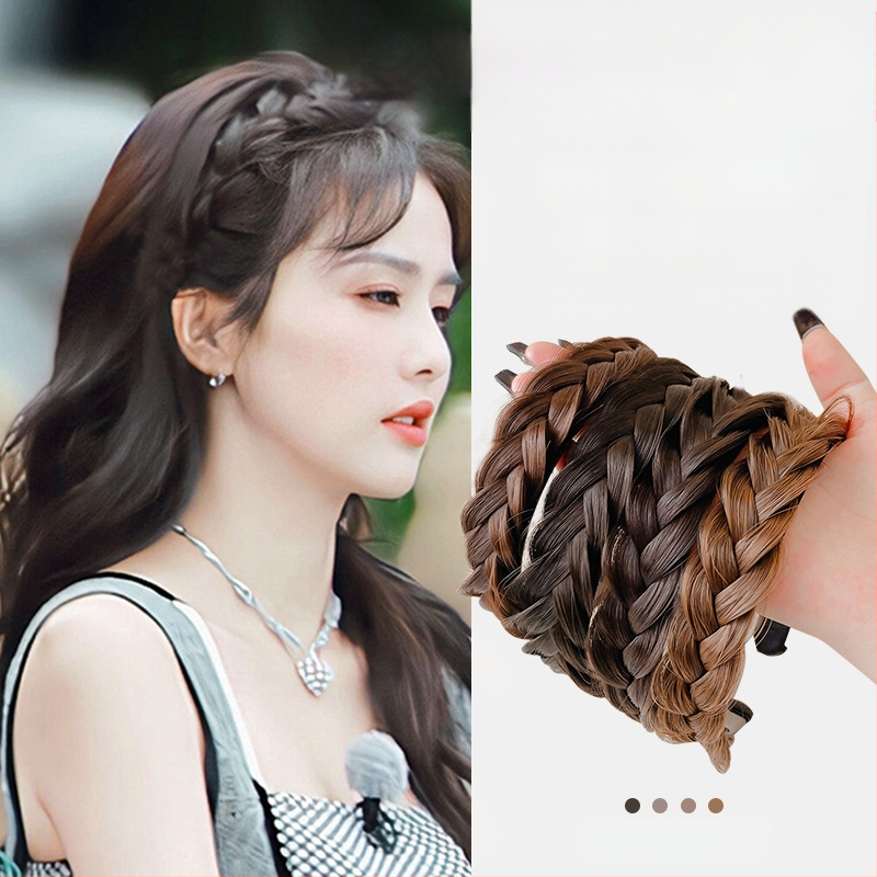 Plaukų juostelė su žuvies kaulo pynimu – rankų darbo plastikinis plaukų aksesuaras moterims, etninis retro stilius, pavasaris 2023