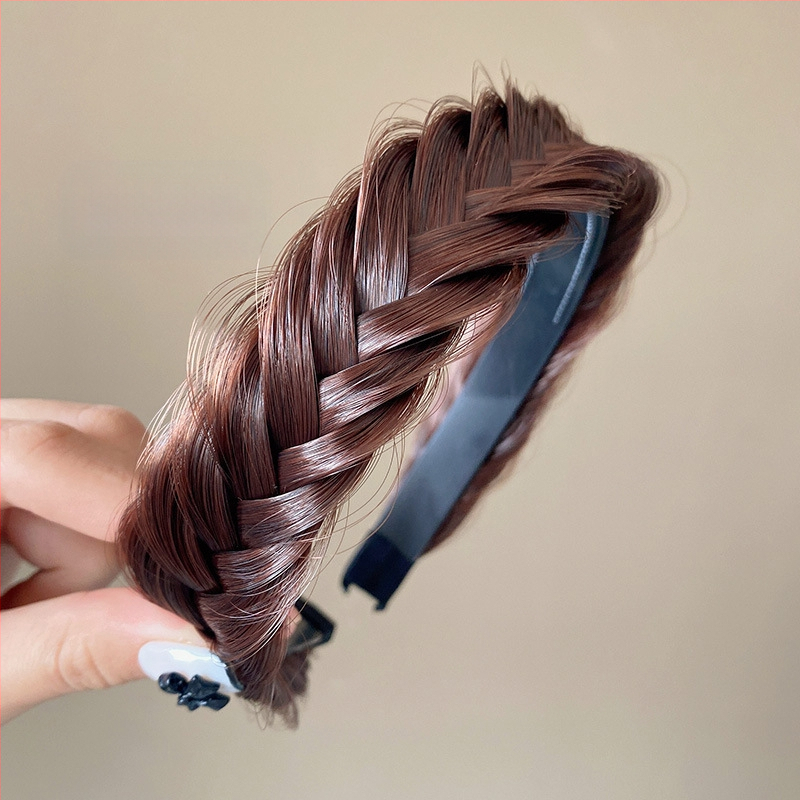 Plaukų juostelė su žuvies kaulo pynimu – rankų darbo plastikinis plaukų aksesuaras moterims, etninis retro stilius, pavasaris 2023