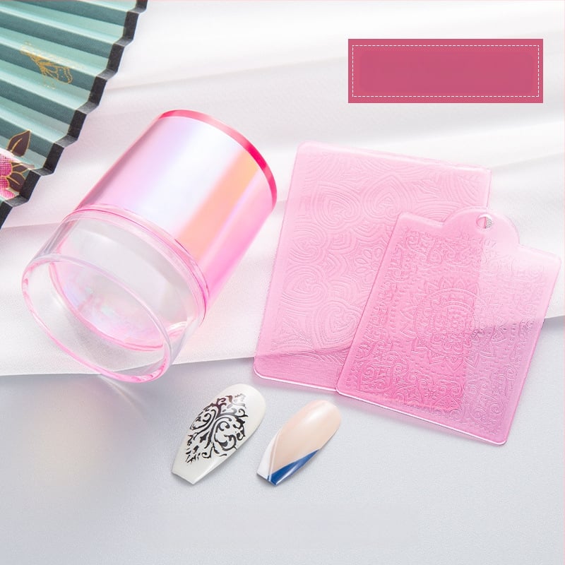 Set za nokte s prozirnom silikonskom glavom za otiskivanje i pločom za prijenos uzoraka – Princess serija, Aurora dizajni