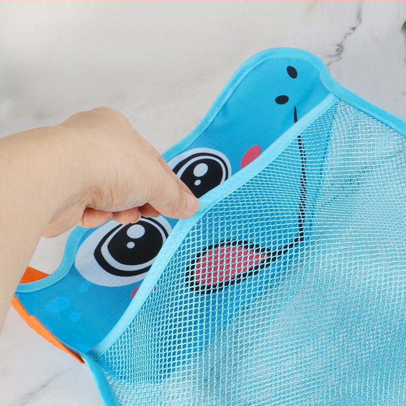 Vannas istabas ūdens rotaļlietu uzglabāšanas soma ar piesūcekni un sietveida žāvēšanas somiņu, poliesters, piemērots vecumam 4–6 gadi