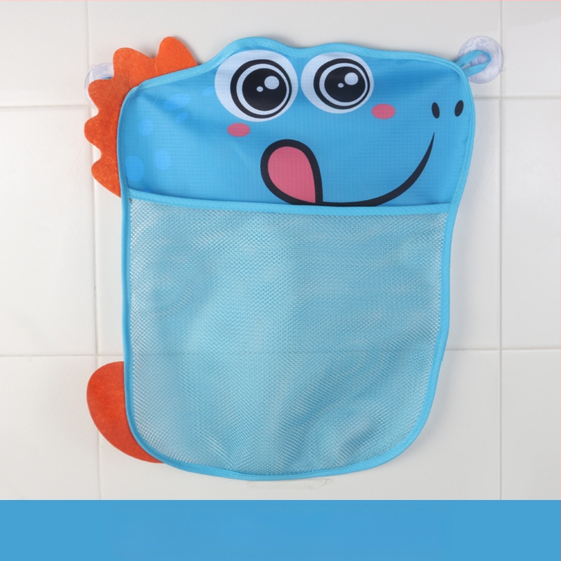 Vannas istabas ūdens rotaļlietu uzglabāšanas soma ar piesūcekni un sietveida žāvēšanas somiņu, poliesters, piemērots vecumam 4–6 gadi