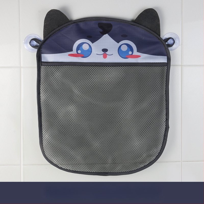 Vannas istabas ūdens rotaļlietu uzglabāšanas soma ar piesūcekni un sietveida žāvēšanas somiņu, poliesters, piemērots vecumam 4–6 gadi