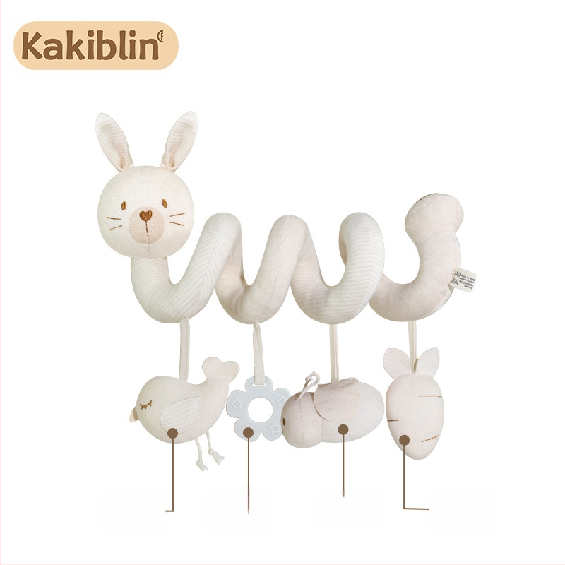 kakiblin Organinė medvilninė lovos pakabinama žaislas kūdikiams ir mažiems vaikams, ankstyvasis ugdymas, audinio žaislas, 0–3 metai