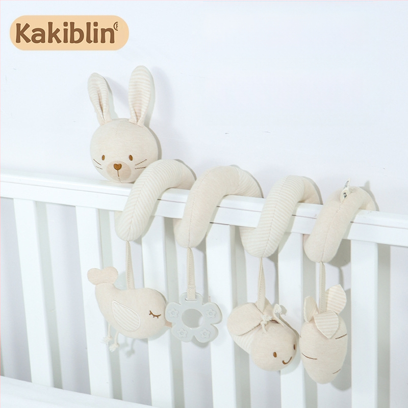 kakiblin Organinė medvilninė lovos pakabinama žaislas kūdikiams ir mažiems vaikams, ankstyvasis ugdymas, audinio žaislas, 0–3 metai