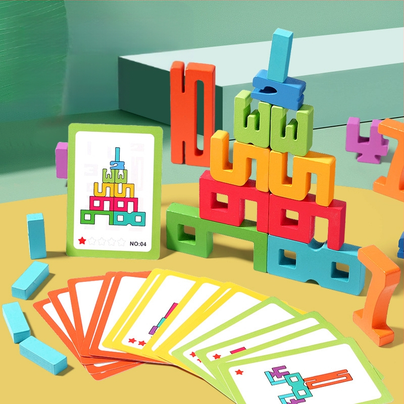 Fa 3D számkockákból álló játékok gyermekek korai oktatásához — Számoló domino blokkok, 0–38 darab, 4–6 éveseknek, vízbázisú festék