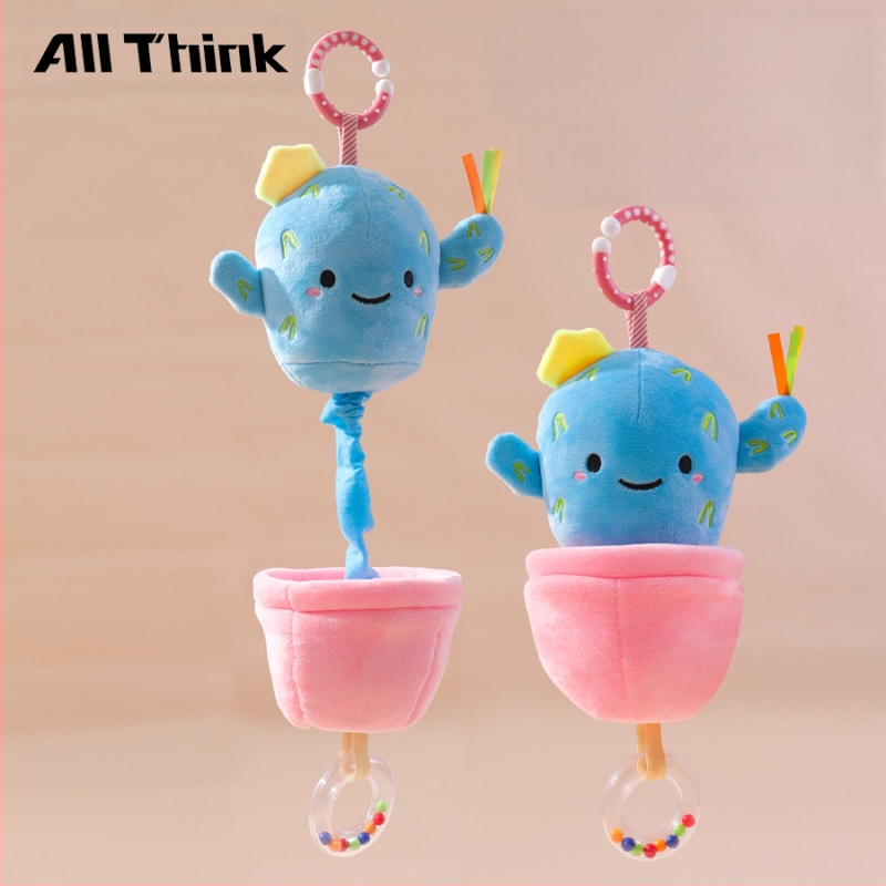 Allthink pliušinis pakabukas vežimėliui – augalų tematikos muzikos dėžutė, žaislas kūdikiams 0–3 m., raminantis