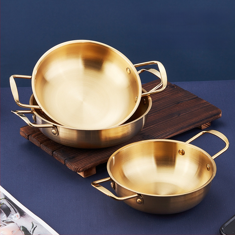 Korėjiečių stiliaus mini karštas puodas jūros gėrybėms ir makaronams, nerūdijantis plienas, nelipnus paviršius, stiklinis dangtis, talpa 2.1–4 L