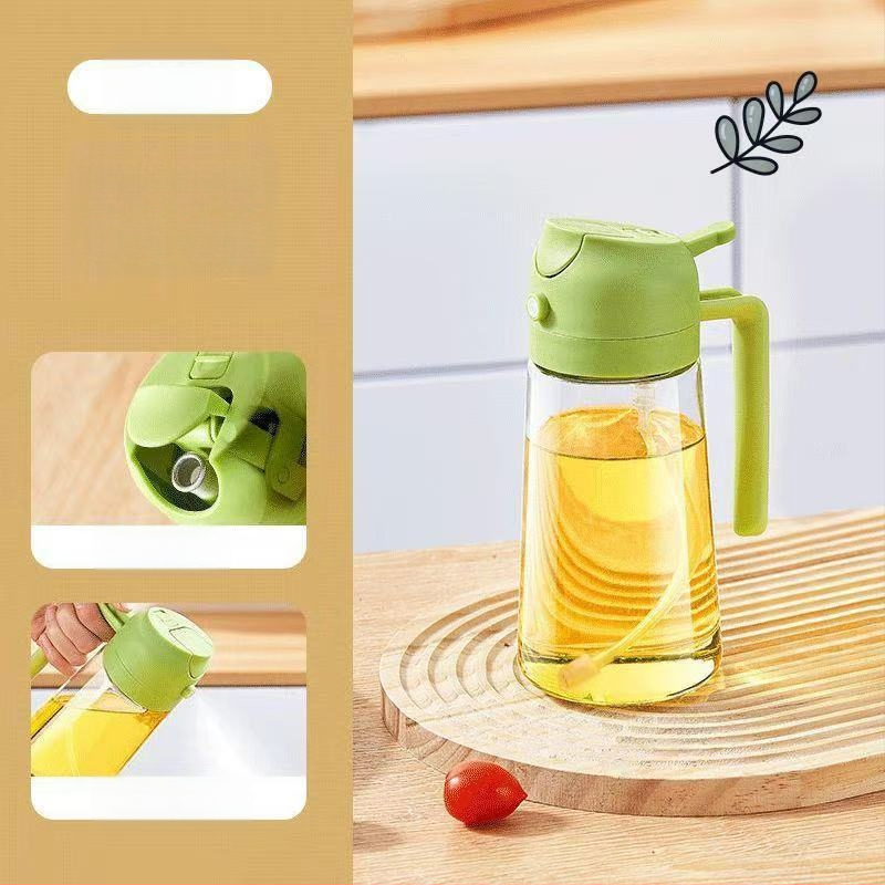 Stiklinis alyvos purkštuvas, dvigubai naudojimui, su automatiniais atidarymu ir uždarymu bei siurbimo doze