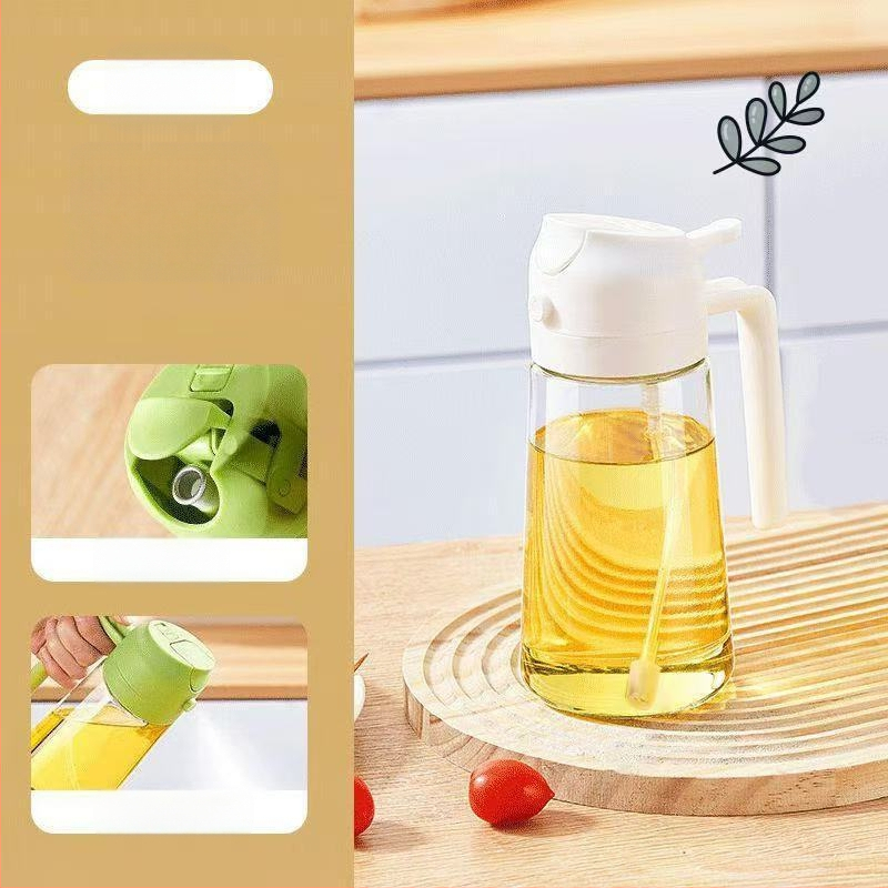 Stiklinis alyvos purkštuvas, dvigubai naudojimui, su automatiniais atidarymu ir uždarymu bei siurbimo doze