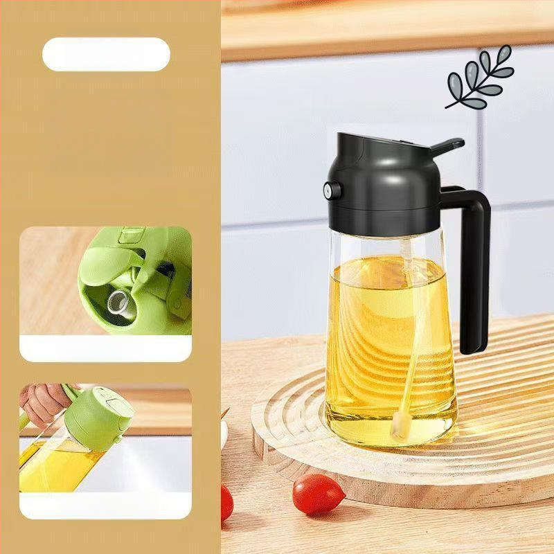 Stiklinis alyvos purkštuvas, dvigubai naudojimui, su automatiniais atidarymu ir uždarymu bei siurbimo doze