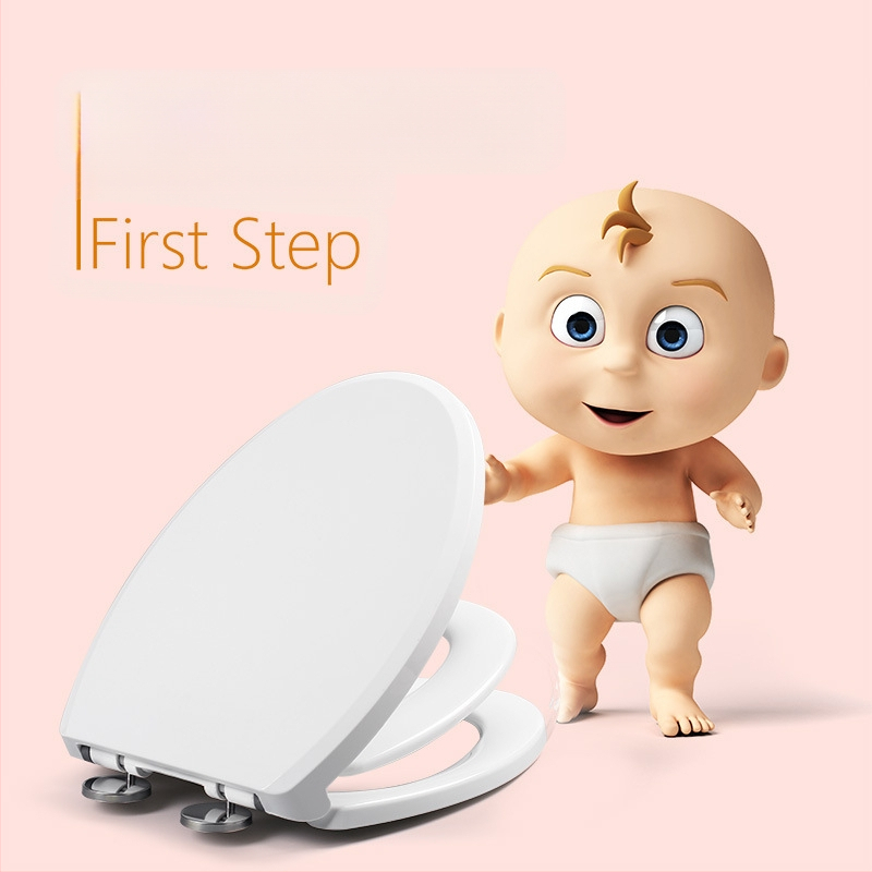 Univerzalni poklop za WC s mekim zatvaranjem, dvostruka uporaba za odrasle i djecu, PP ploča, razmak rupa 11–18 cm, uobičajeni način ugradnje