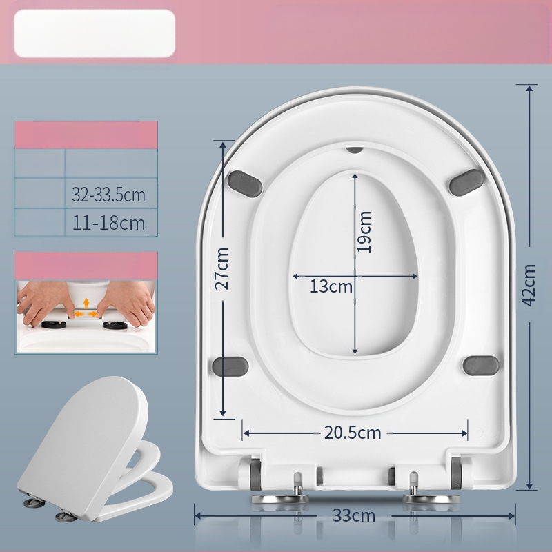 Univerzalni poklop za WC s mekim zatvaranjem, dvostruka uporaba za odrasle i djecu, PP ploča, razmak rupa 11–18 cm, uobičajeni način ugradnje