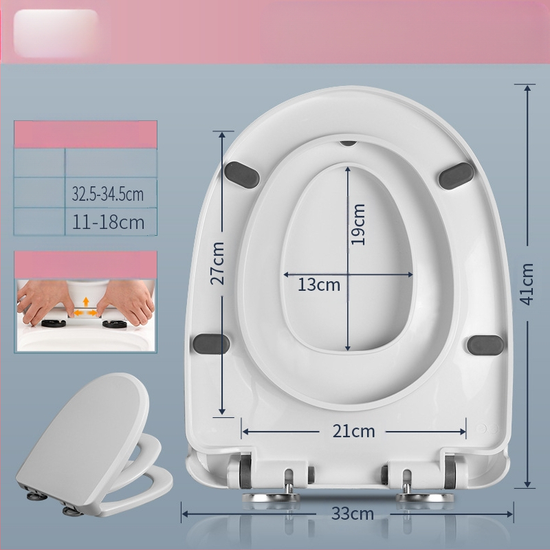 Univerzalni poklop za WC s mekim zatvaranjem, dvostruka uporaba za odrasle i djecu, PP ploča, razmak rupa 11–18 cm, uobičajeni način ugradnje