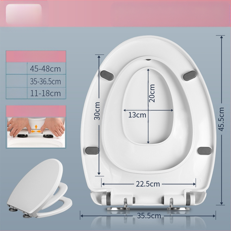 Univerzalni poklop za WC s mekim zatvaranjem, dvostruka uporaba za odrasle i djecu, PP ploča, razmak rupa 11–18 cm, uobičajeni način ugradnje
