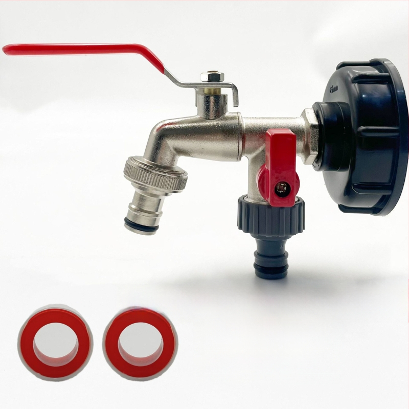 Vrtna slavina SZ-054 s dvostrukim izlazom — bakar, niklovani premaz, jednoručni dvostruki upravljanje, jednostavna ugradnja