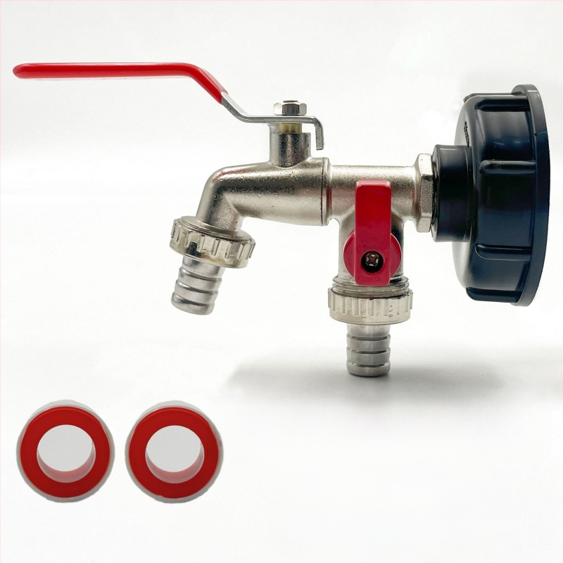 Vrtna slavina SZ-054 s dvostrukim izlazom — bakar, niklovani premaz, jednoručni dvostruki upravljanje, jednostavna ugradnja