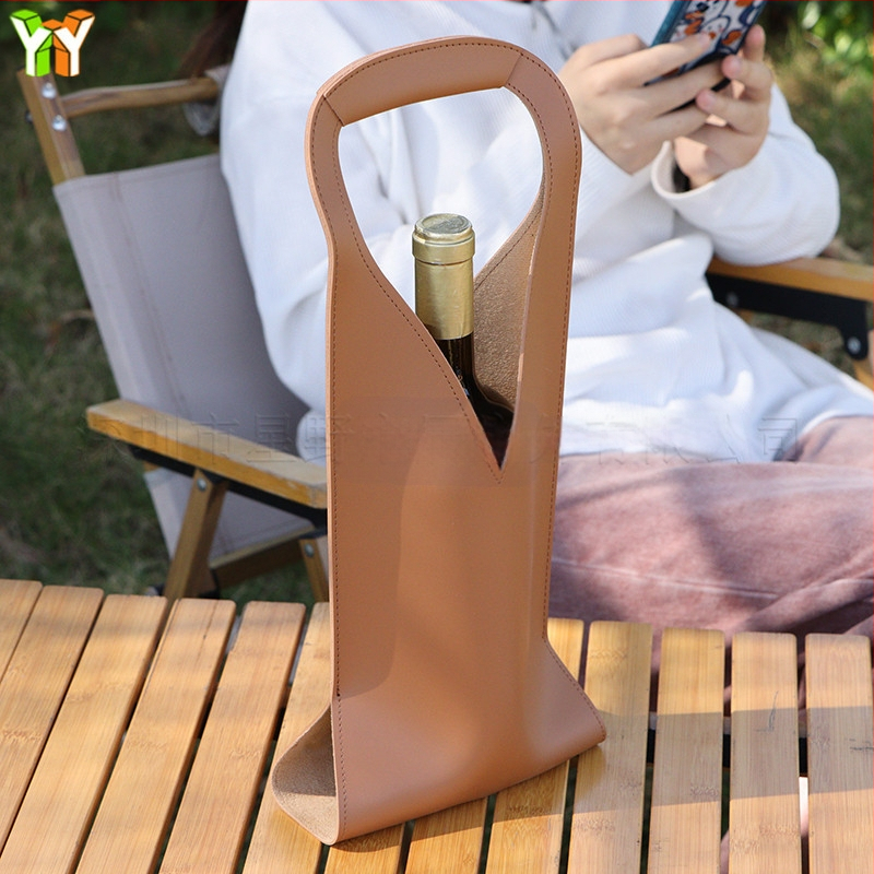 Δερμάτινη τσάντα κρασιού για φιάλες — γκραβούρ εκτύπωση, δώρο τσάντα, μοντέλο HJPT-78515421, μάρκα XY