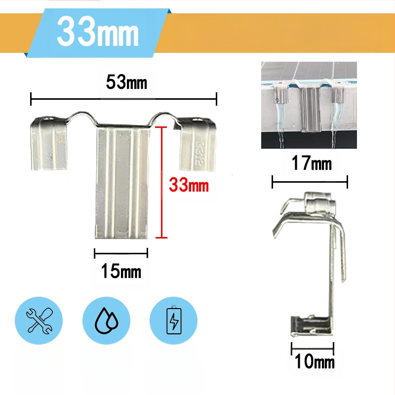 304 неръждаема стомана клип за водоводен водач за фотоволтаичен модул, упътване на тиня, отклонение, автоматично почистване на прах и дренажна щипка