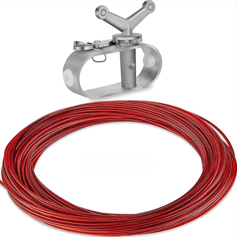 FS-2158 Σετ καλωδίου για κάλυψη πισίνας – κατάλληλο για γήινες πισίνες, αλουμίνιο + PVC επενδυμένο ατσάλινο καλώδιο, μηχανισμός στερέωσης/τράβηξης σχοινιού