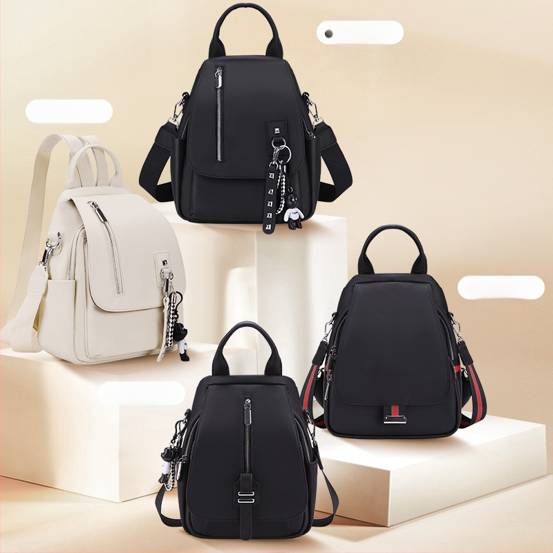 Дамска кожена раница в уличен стил, естествена кожа — първи слой телешка кожа, отваряне с капак, голям капацитет, вътрешно оформление: джоб с цип и джоб за телефон