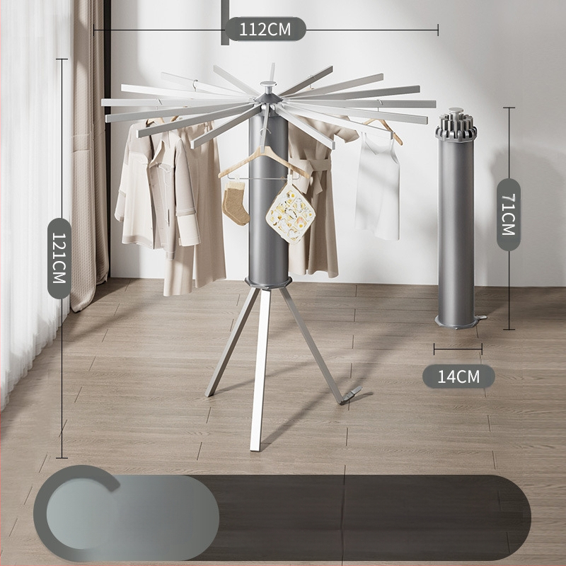 Pastatomas skalbinių džiovyklė aštuonkojų formos, sulankstoma, teleskopinė, aliuminio lydinys, modelis LDA018