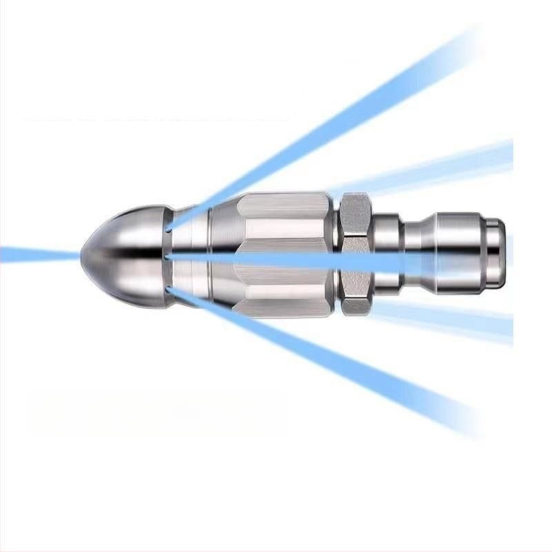 Ανοξείδωτο ακροφύσιο καθαρισμού αποχέτευσης σωλήνων, 1/4 ιντσών γρήγορη σύνδεση, 6 ακροφύσια