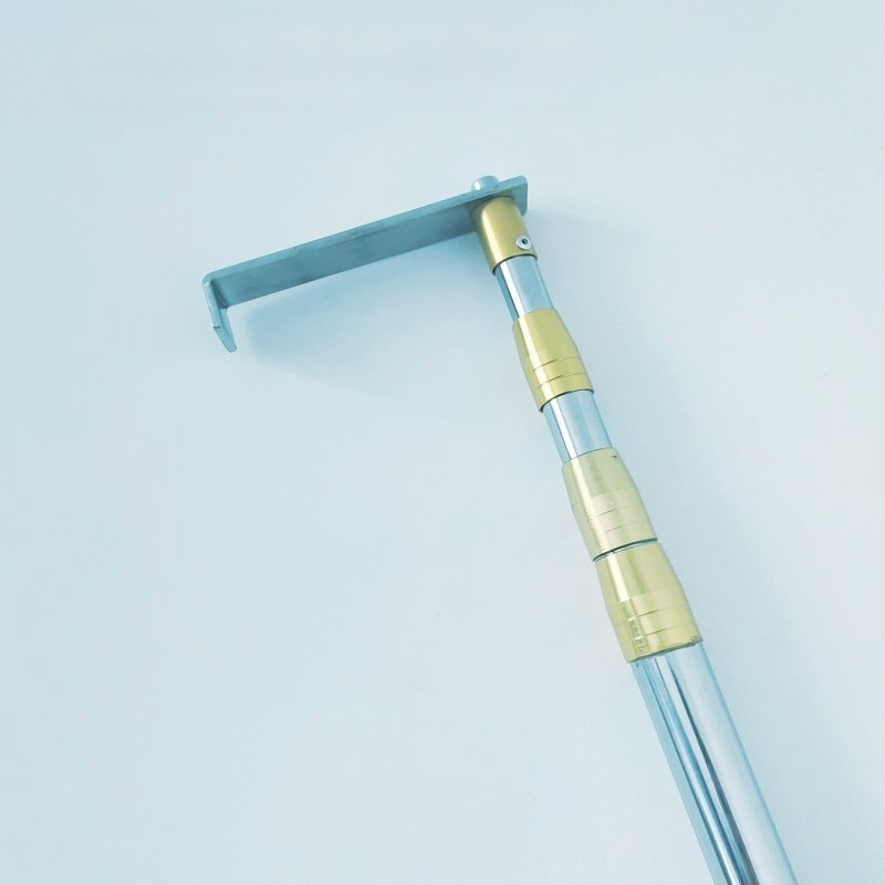 Ανοξείδωτος τηλεσκοπικός βραχίονας με επίπεδη γάντζο, λειτουργία τοποθέτησης, 3–6 τμήματα, 0,3–1,5 kg, εξωτερική χρήση