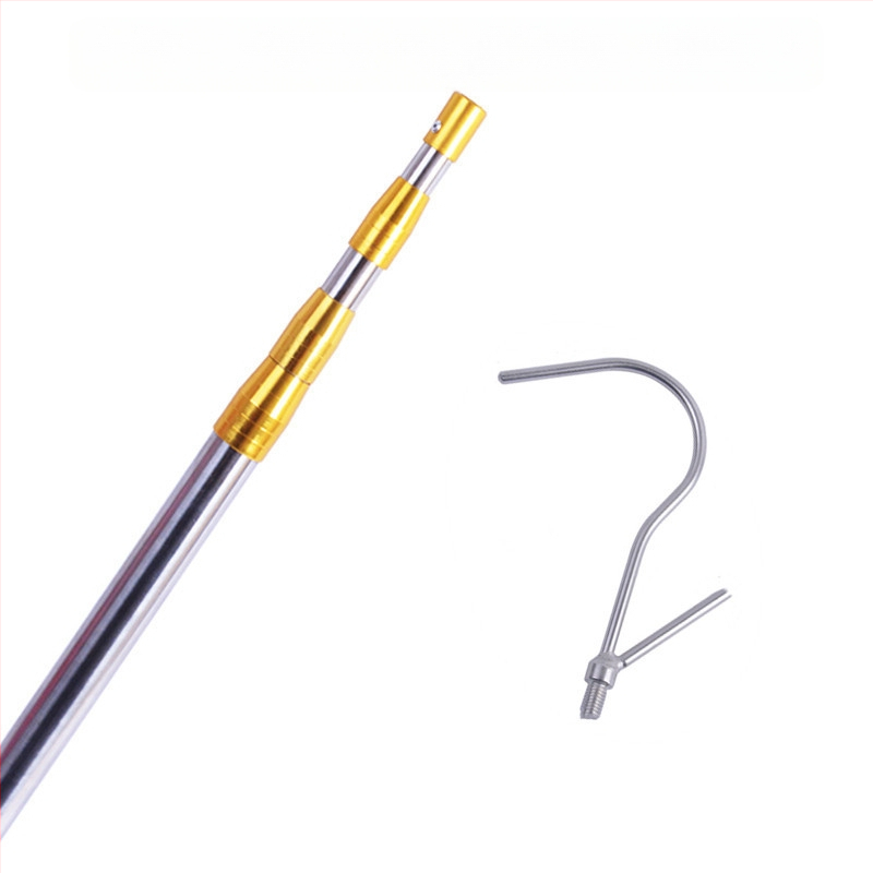 Ανοξείδωτος τηλεσκοπικός βραχίονας με επίπεδη γάντζο, λειτουργία τοποθέτησης, 3–6 τμήματα, 0,3–1,5 kg, εξωτερική χρήση