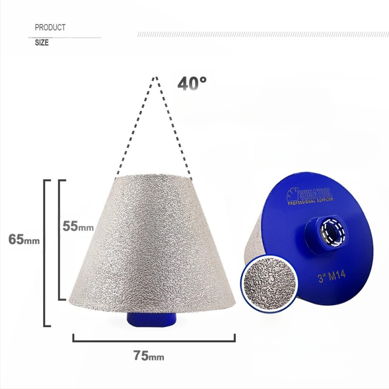 Διαμαντένιος φασέτας bit για κεραμικά και πέτρες, υψηλής ταχύτητας άκρη τρυπανιού με κωνικό φάσμα, 150 g