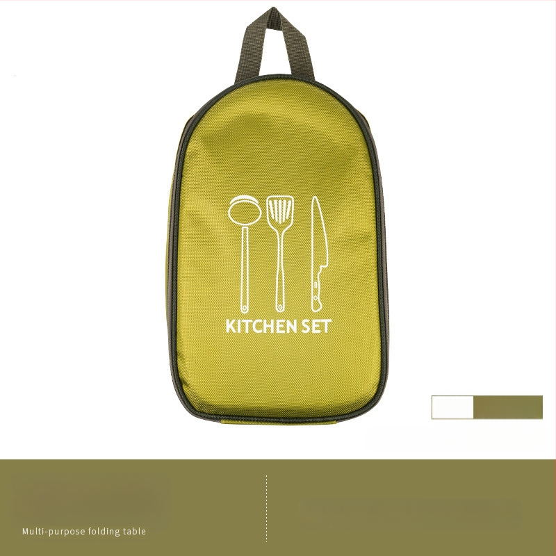 Kempingo virtuvės įrankių laikymo krepšys peiliams ir puodams, iš nepluoštinio audinio, pečių krepšys