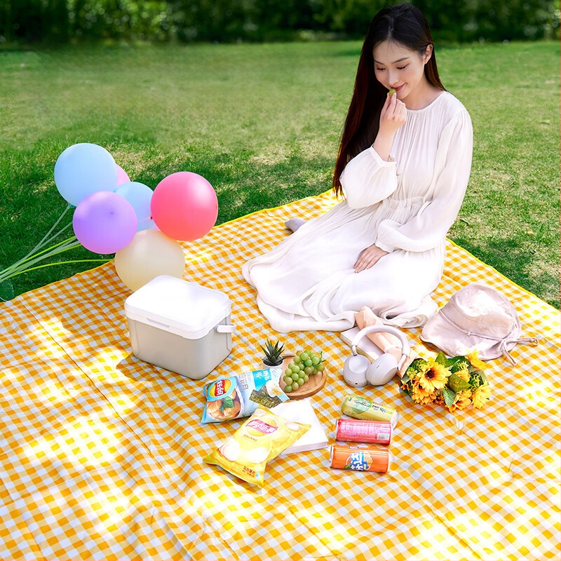 Āra piknika paklājs, pārnēsājams, ūdensizturīgs no netkāta auduma, Oxford netkātais audums, piemērots 1–8 personām