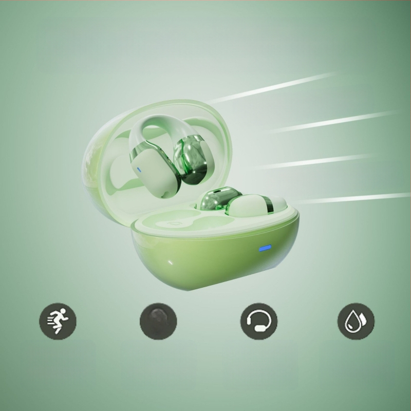 Căști Bluetooth cu conducție osoasă, clips sport, rază 10 m, Bluetooth 5.4, autonomie 4–8 ore