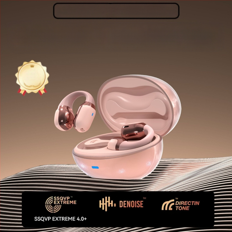 Căști Bluetooth cu conducție osoasă, clips sport, rază 10 m, Bluetooth 5.4, autonomie 4–8 ore