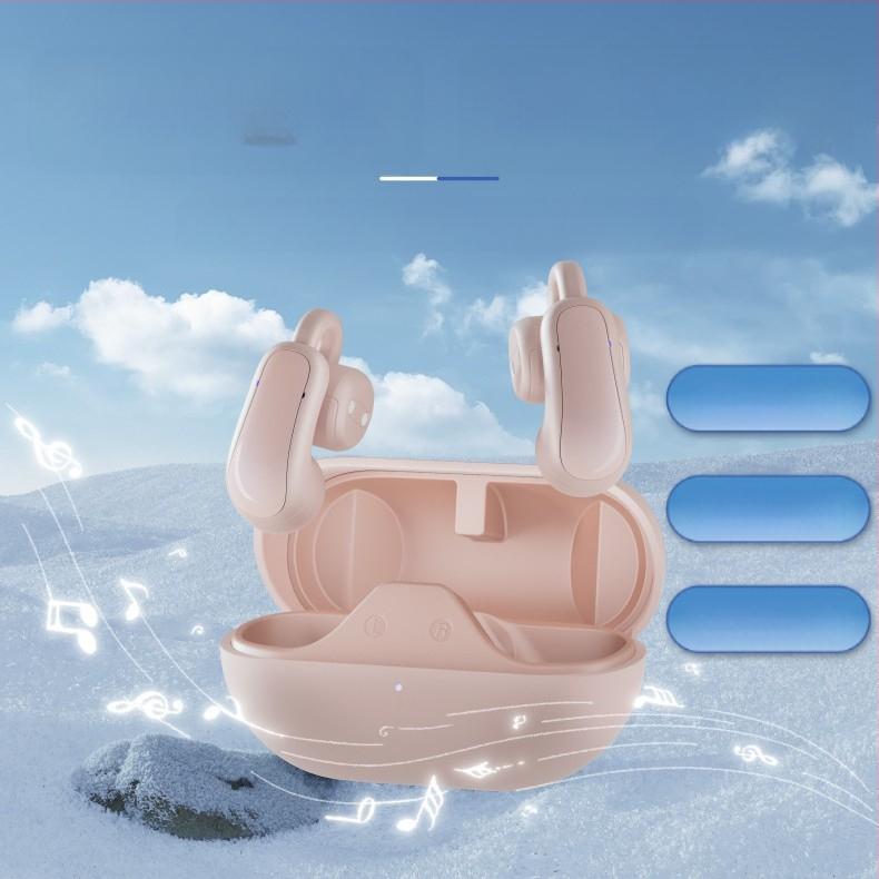 Bluetooth slúchadlá s klipom na ucho, skutočne bezdrôtové s potlačením šumu, dosah 10 m, BT 5.3, stereo, výdrž batérie 4–8 h