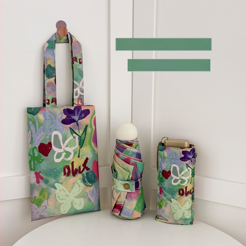 Haru automātiska trīsdaļīga lietussargs ar 8 ribām, 190T poliestera audums, UPF >50, logotipa apdruka