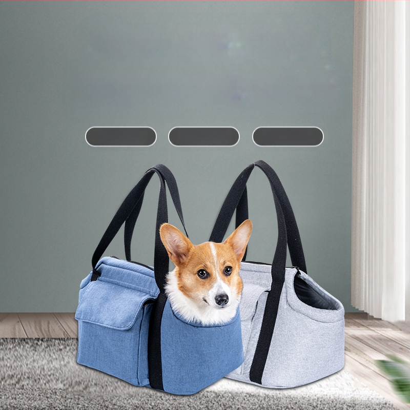 Mājdzīvnieku ceļojumu soma kaķiem un suņiem, visām sezonām, divslāņu, pārnēsājama un salokāma, no lina