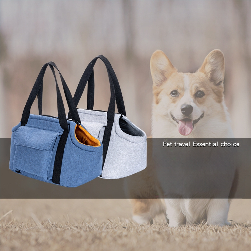 Mājdzīvnieku ceļojumu soma kaķiem un suņiem, visām sezonām, divslāņu, pārnēsājama un salokāma, no lina