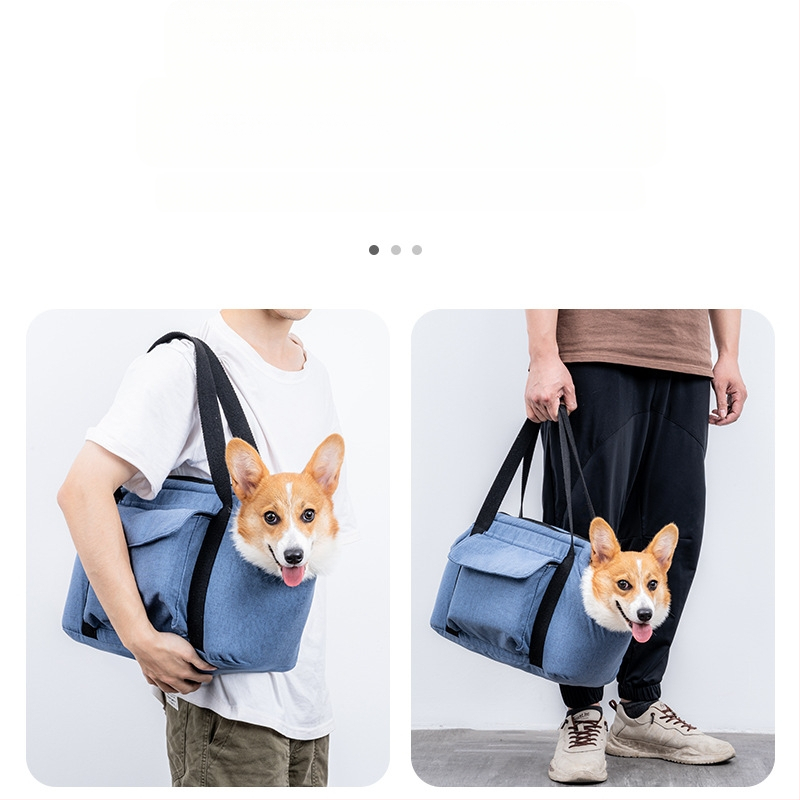 Mājdzīvnieku ceļojumu soma kaķiem un suņiem, visām sezonām, divslāņu, pārnēsājama un salokāma, no lina