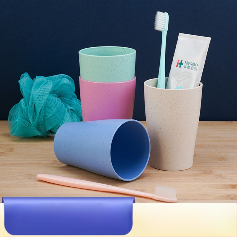 Dantų šepetėlio puodelis iš kviečių šiaudų, logotipo spauda, pritaikomas, Fugue Industry prekinis ženklas