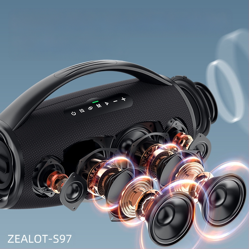 ZEALOT Fanatic S97 80W Bluetooth 5.2 φορητό εξωτερικό ηχείο με 4 οδηγούς και ενσωματωμένη μπαταρία 6000mAh IPX6